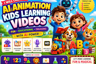 do pixar ai animation, cocomelon style, nursery rhymes, kids learning videos