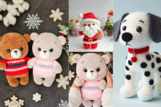 write step by step amigurumi crochet pattern pdf with pictures, videos for etsy