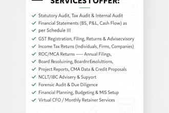prepare your tax audit financial statements roc filing