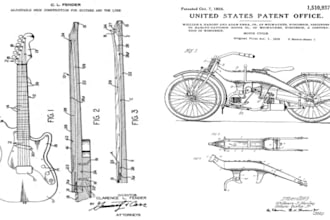 create technical drawings, cad drafting, patent and line art illustration