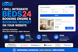 integrate beds24 booking engine and booking widget on your website