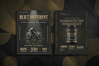 design a premium luxury fitness, gym, or supplement poster