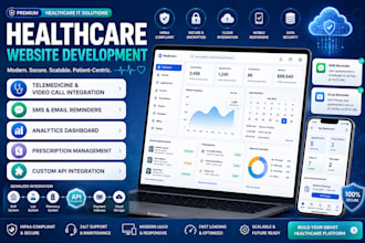 develop a healthcare website with telemedicine and patient management features