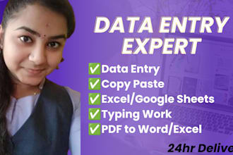 do fast and accurate data entry, copy paste and typing work