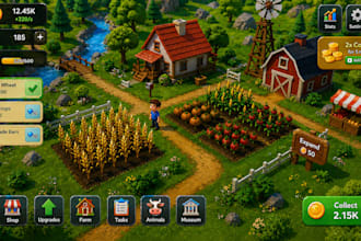create a custom idle farming simulator with upgrades and monetization