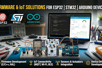 develop embedded fireware and iot solutions for esp32, stm32,arduino devices