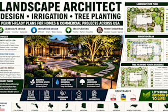 design US landscape irrigation trees planting permits stamp