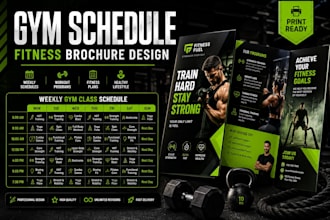 design fitness brochures and gym schedules