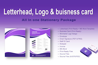 design custom letterhead, logo, business card or stationery with editable format