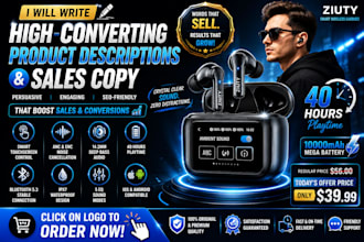 create professional product listings for wireless earbuds