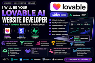 be lovable ai website dev, stripe superbase integration, bug fix lovable expert