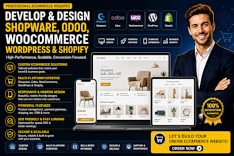 develop shopware, odoo woocommerce website wordpress design shopify website