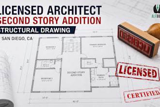 license architect second story addition structural drawing san diego ca