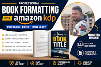 format your book for amazon KDP and ingramspark