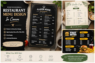 modern canva menu design
