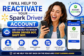 reactivate walmart spark driver account with appeal, spark driver bot, shift bot