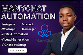create manychat automation for instagram, facebook messenger, and whatsapp