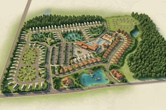 design custom rv park map, campground site plan and 2d 3d real estate map