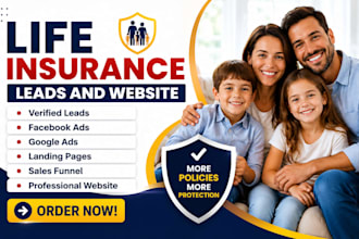 generate verified life insurance leads sales funnel, and responsive website