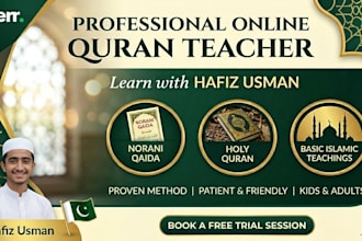 teach holy quran with tajweed and qirat