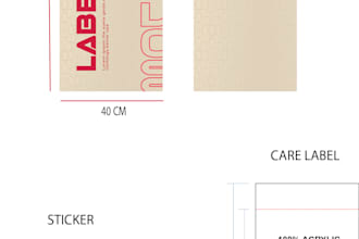 clothing hang tag, label, and product sticker design