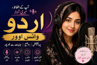 record a professional  female urdu voiceover