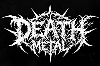 design death metal logo with texture and chrome effect