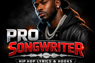 record male vocals and write lyrics for hip hop melodic trap or afro rap