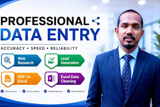 do accurate data entry, excel data cleaning, web research and lead generation