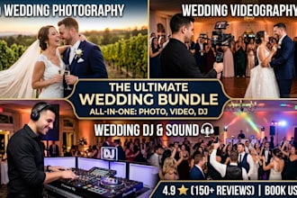 provide professional photograph videography, and dj services for your wedding