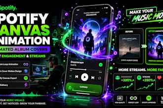design spotify canvas loop animation animated album cover art for spotify music