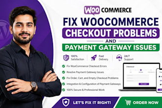 fix woocommerce checkout problems and payment gateway issues worldpress webbsite