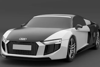 model 3d low poly car for automotive configurator, custom vehicle parts, blender