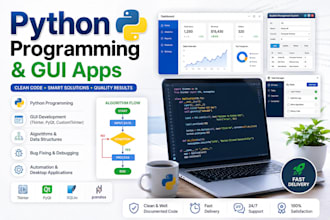 python programming, gui applications, coding tasks, and algorithms