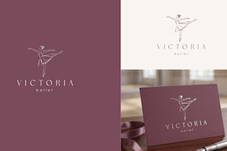design a luxury line art logo and elegant branding pack