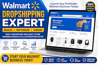 design walmart dropshipping store and winning product setup
