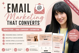write high converting email copy and design professional canva newsletters