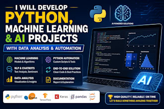 develop python, machine learning and ai projects with data analysis