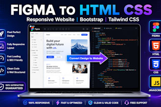 convert figma to responsive HTML CSS javascript website