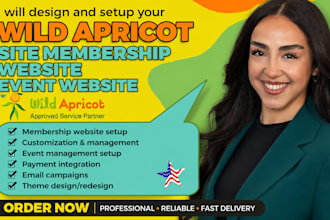 design and setup your wild apricot site membership website event website