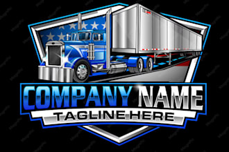 design logistic logo for transport trucking freight towing cargo