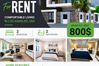 design professional property listing flyer and real estate poste
