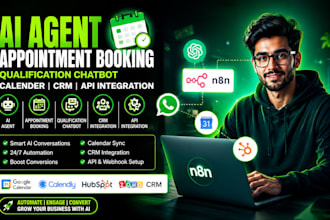 n8n ai agent appointment booking chatbot with calendar CRM API integrations