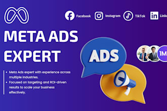 setup meta ads, facebook and instagram ads expert, high converting campaigns