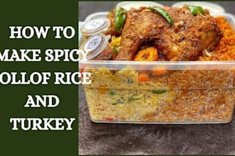 provide receipe for jollof rice and healthly living of food
