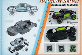 do 3d car modeling bike rc mini car modeling for 3d printing and custom kits