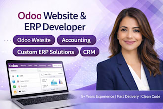 be your odoo developer for odoo website, odoo ecommerce, odoo CRM, and erp