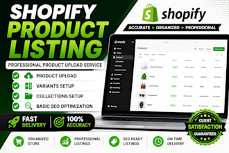 do shopify SEO product listing and product upload
