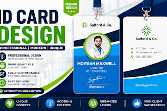 design professional id card for company and student