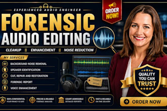 forensic audio editing, cleanup, noise reduction and voice enhancement